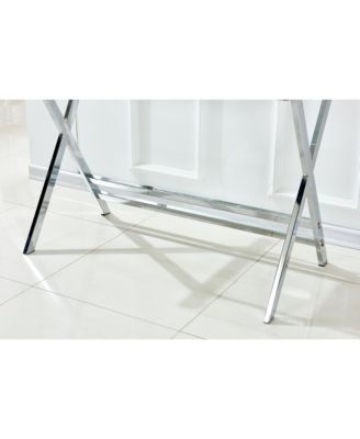 Glass Computer Desk, Transparent Tempered  Glass Laptop Table with Rounded Edges Desks, Sofa Table