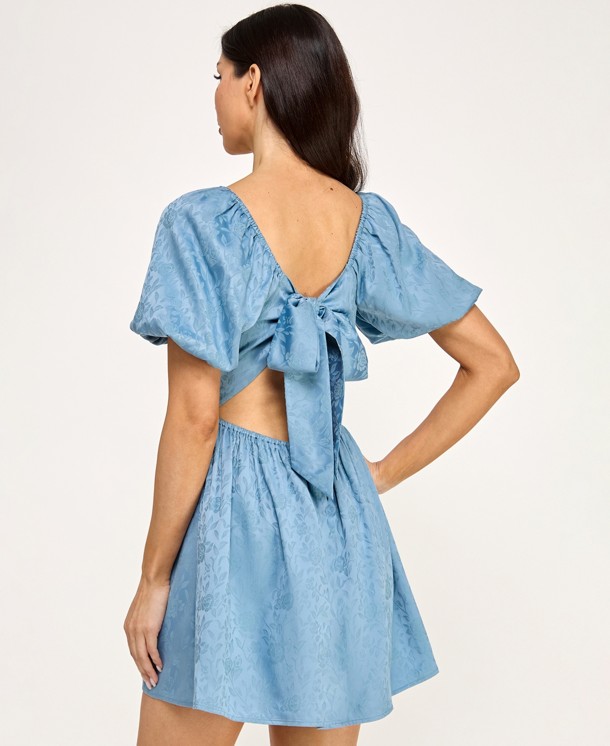 City Studios Juniors' V-Neck Puff-Sleeve Dress