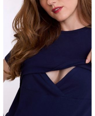 Women's Crewneck Short Sleeve Nursing Tee - Motherhood Maternity
