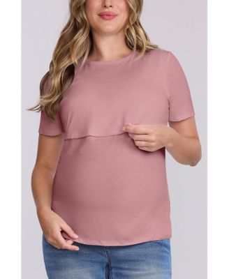 Women's Crewneck Short Sleeve Nursing Tee - Motherhood Maternity