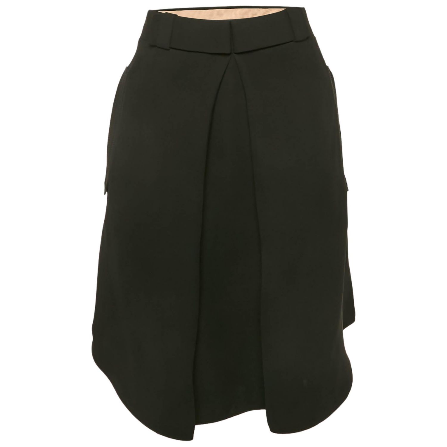 Women's Pre-Owned Chloandeacute Black Silk Pleated Short Skirt