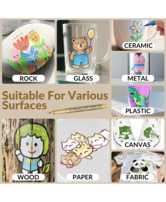 24 Colors Metallic Markers, Single-Headed Flash Pens, Acrylic Paint Pens for DIY Crafts, Scrapbooking, Glass, Wood and Cards