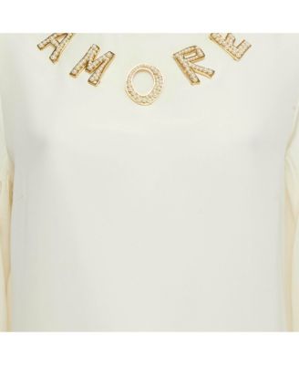 Women's Cream Amore Silk Blouse