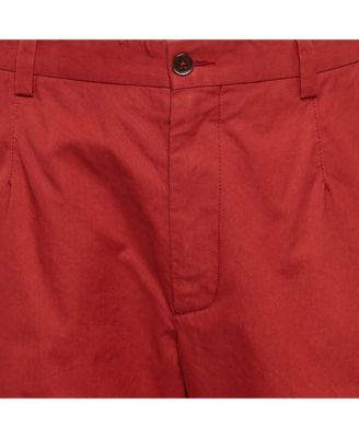 Men's Pre-Owned Dolce & Gabbanna Red Cotton Straight Leg Pants