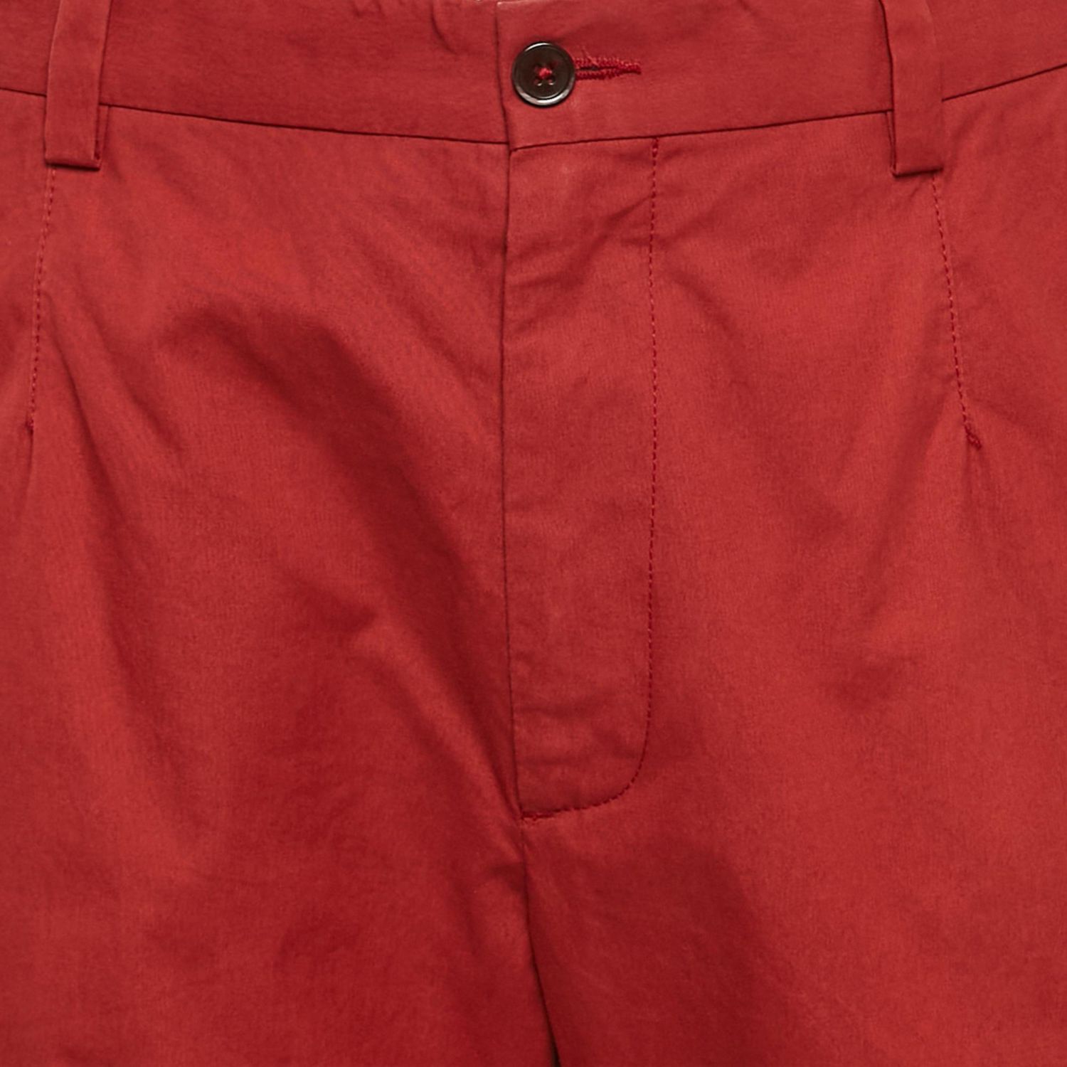 Men's Pre-Owned Dolce & Gabbanna Red Cotton Straight Leg Pants