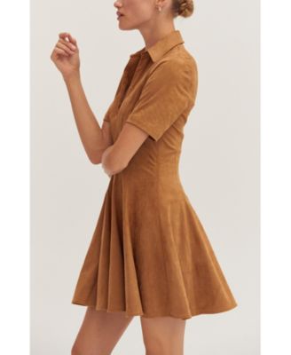Women's Kenya Fit and Flare Polo Suede Mini Dress