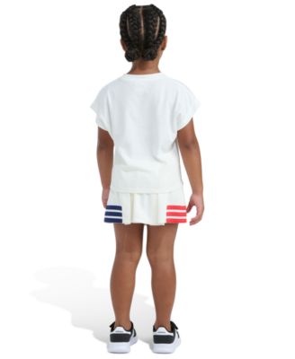 Girls' 2T-6X Crewneck T-Shirt and Pleated Skort, 2-Piece Set