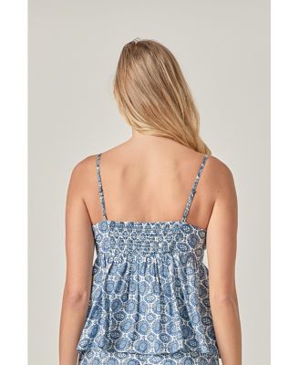 Women's Printed Babydoll Top