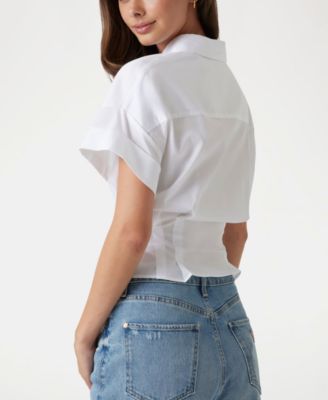 Women's Short-Sleeve Julie Tie Front Top