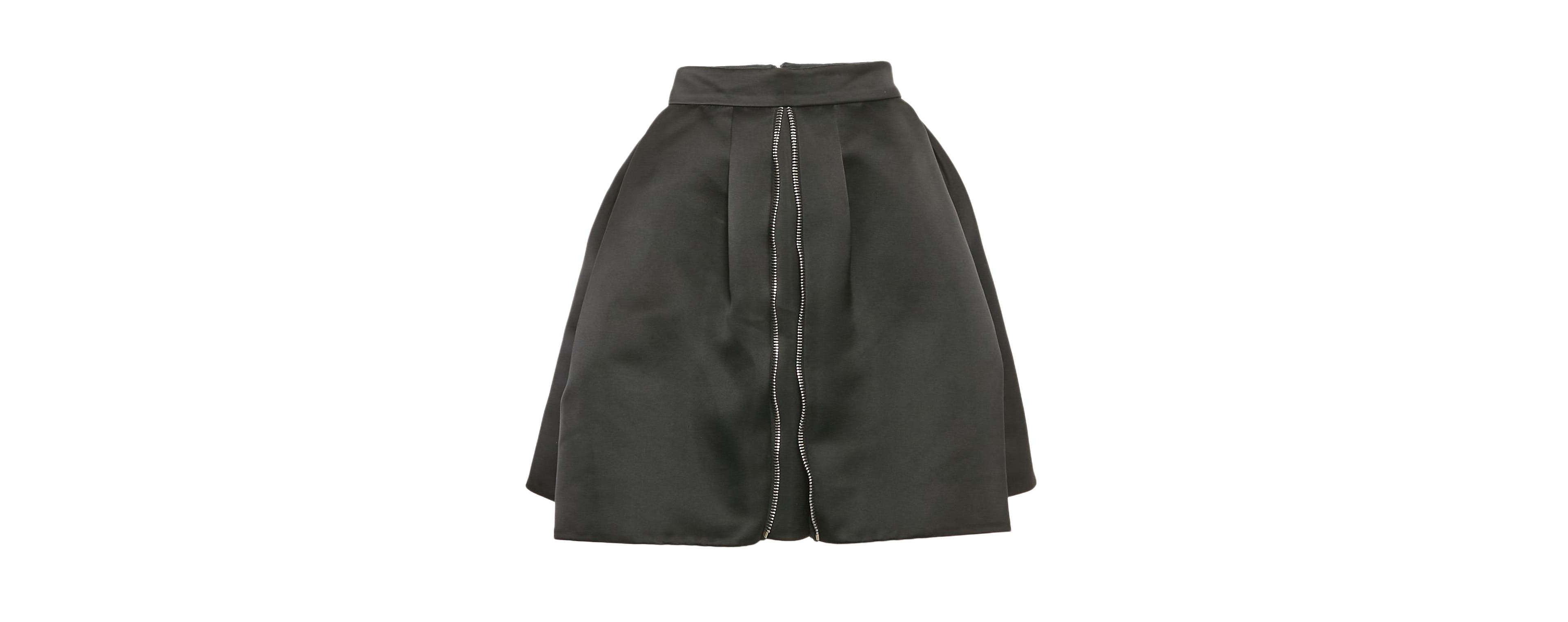 Pre-Owned Alexander Mcqueen Women's Black Satin Pleated Mini Skirt
