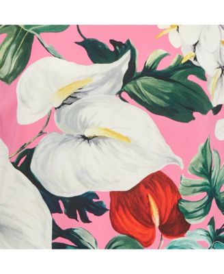 Women's Tropical Print Silk Top