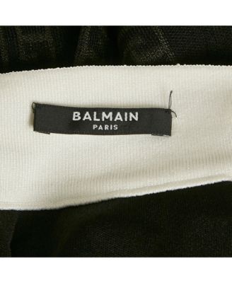 Women's Black Monogram Mesh Pleated Mini Skirt