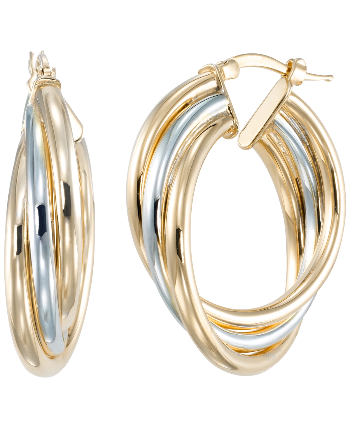 Macy's Two-Tone Interlocking Hoop Earrings
