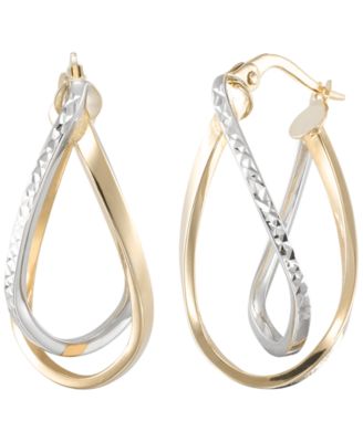 2-Pc. Diamond Earrings Set in Sterling Silver & 14k Gold Over Sterling Silver
