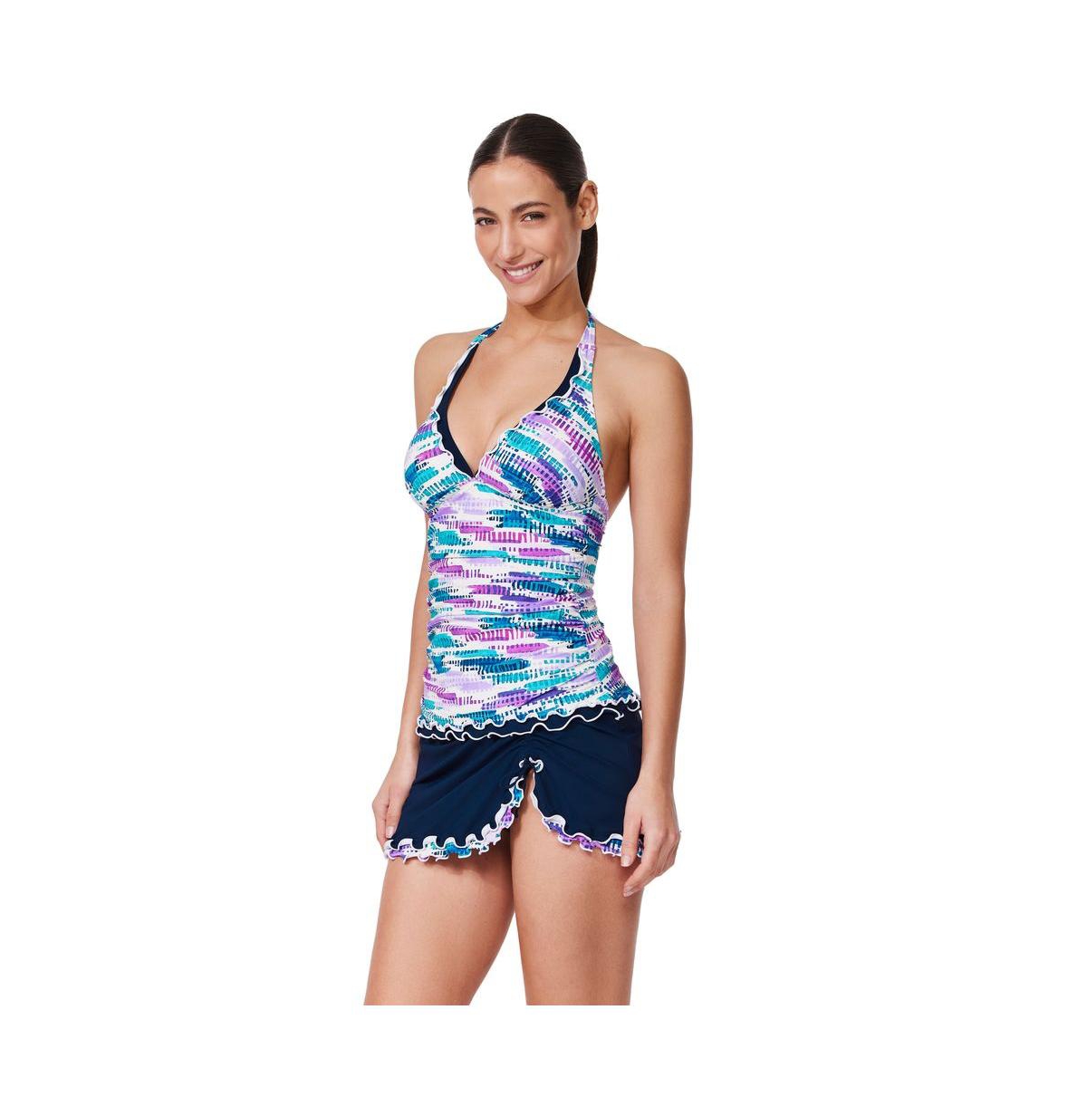 Profile by Gottex Women's Canva Tricolore Halter Tankini Top