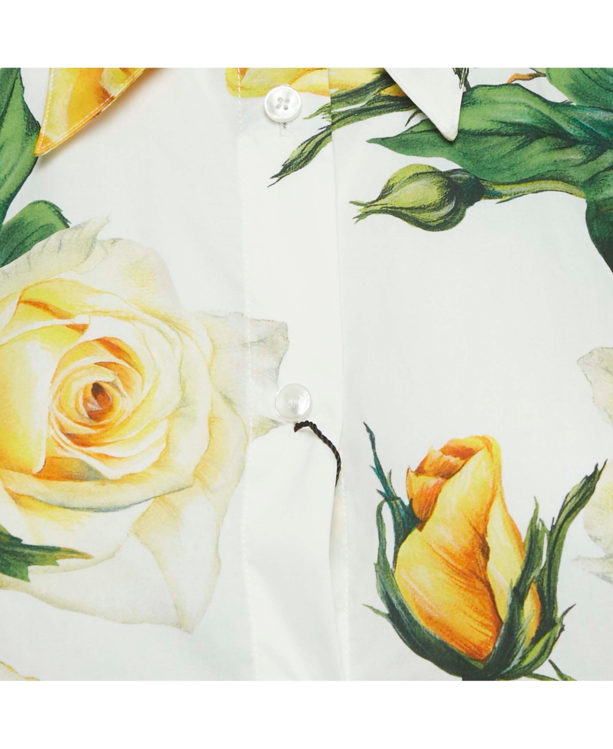 Pre-Owned Dolce & Gabbana Women's Floral Print Cotton Cropped Shirt