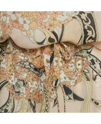 Women's Floral Print Silk Sleeveless Tunic Top