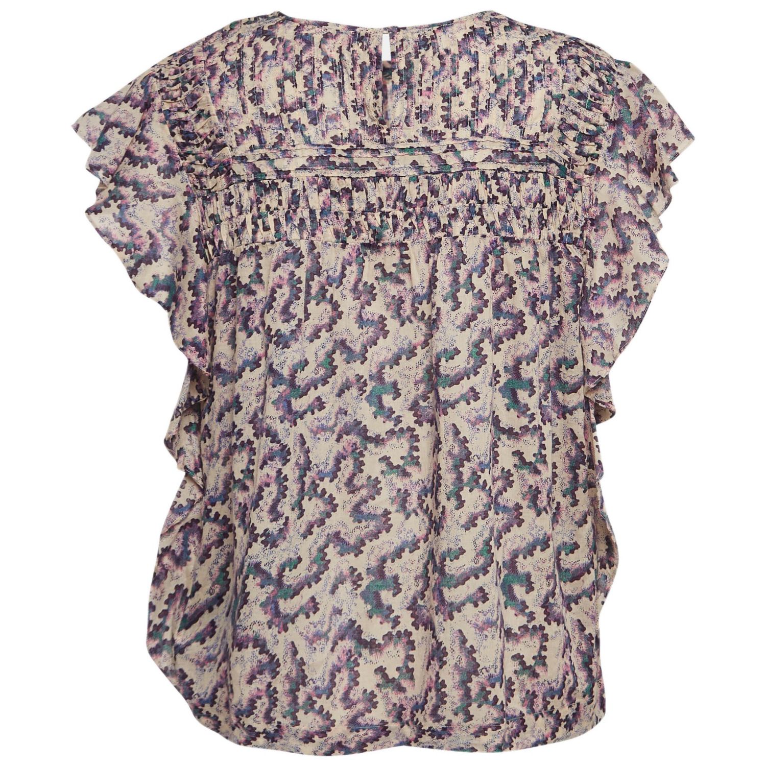 Women's Etoile Multicolor Printed Cotton Ruffled Ilayona Top