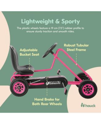Lightning Ergonomic Pedal Ride On Go Kart Toys for Boys and Girls, Pink