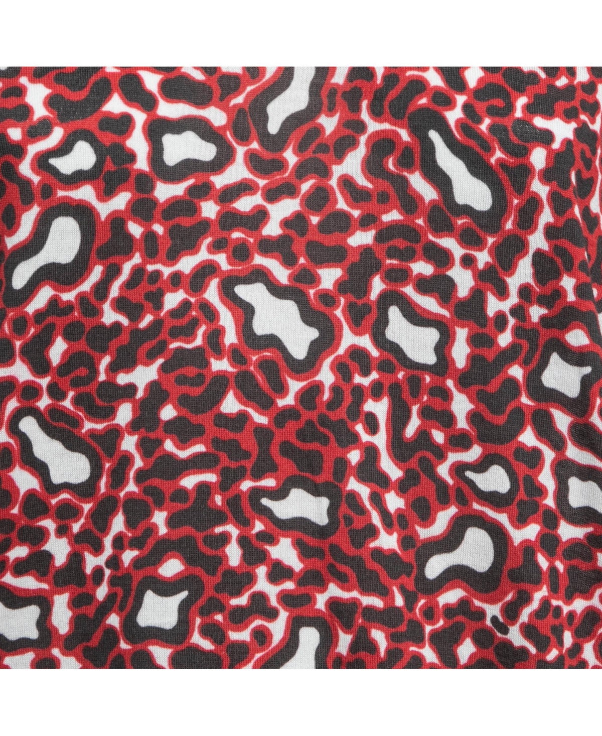 Pre-Owned Stella Mccartney Women's Red Leopard Print Cotton Knit Long Sleeve Top