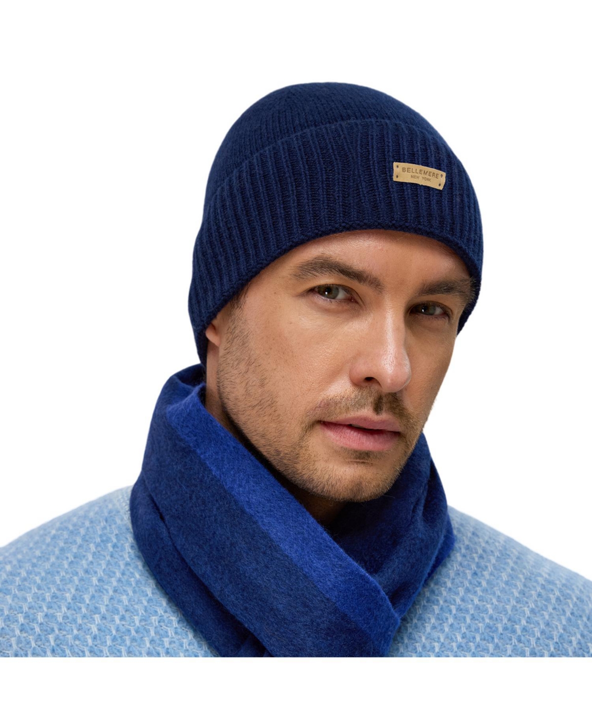 Bellemere New York Men's Unisex Ribbed Lambswool Beanie