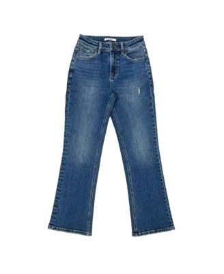 Women's High-Rise Cropped Flare Stretch Denim Jeans