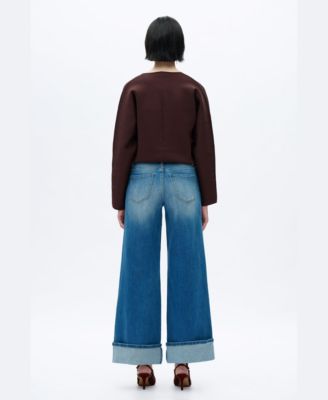 Women's Mid-Rise Floor-Length Wide-Leg Regular-Fit Jeans