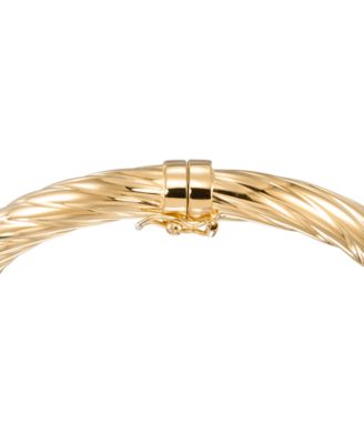 Rope Textured Bangle in 18k Yellow Gold Over Sterling Silver