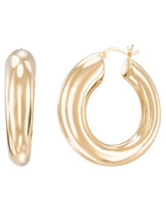 Macy's - High Polished Donut Hoop Earrings in 18K Yellow Gold Over Sterling Silver