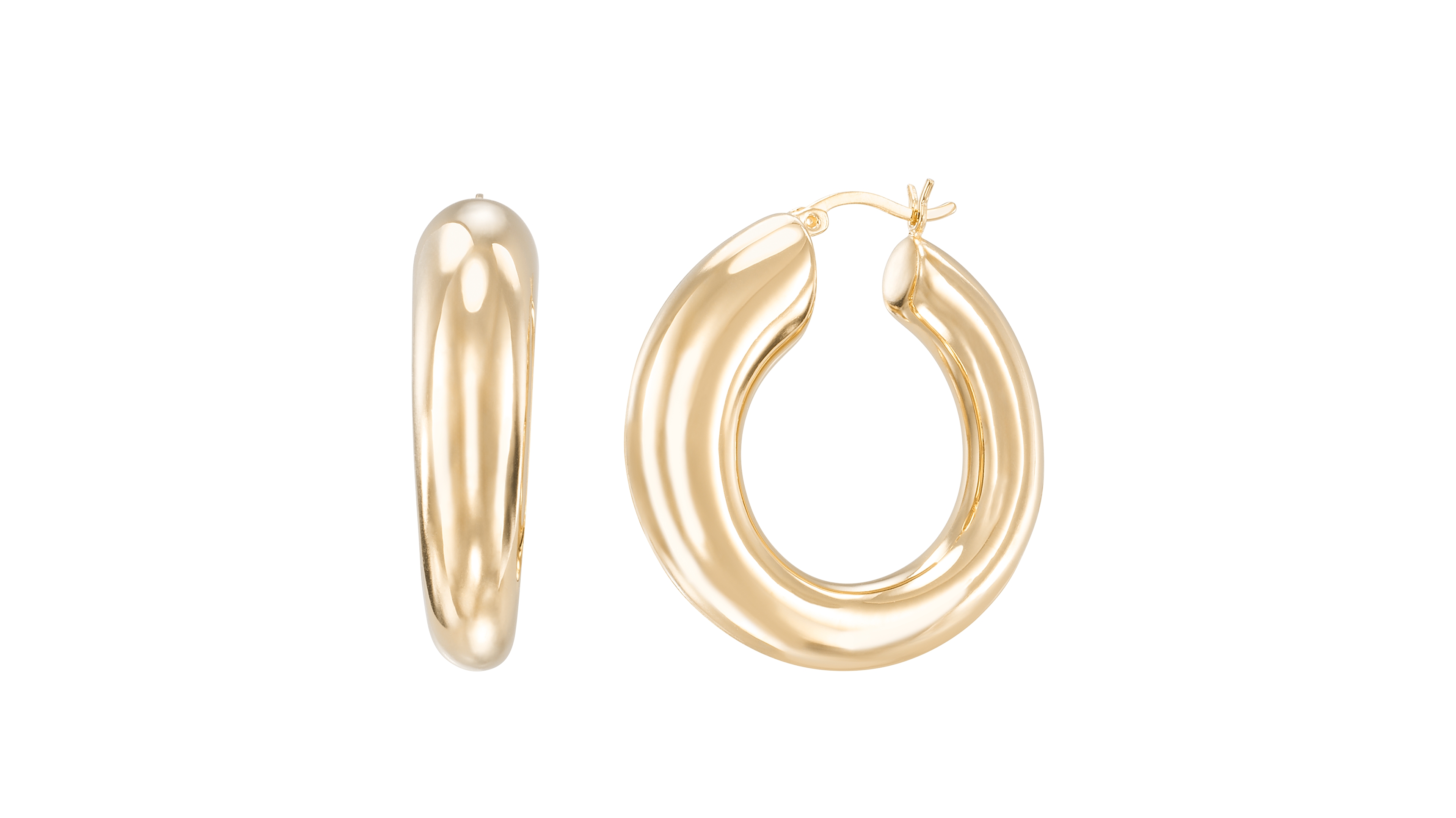 Macy's High Polished Donut Hoop Earrings in 18k Yellow Gold Over Sterling Silver