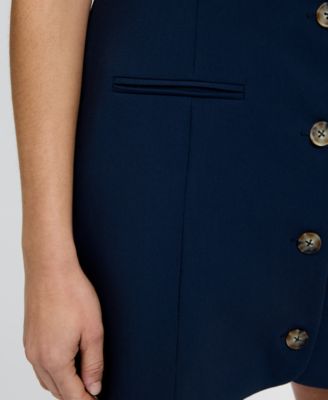 Women's Sleeveless Button-Down Mini Dress