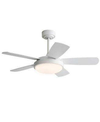 42-inch Modern White 5-Blade Ceiling Fan with Light and Remote Control