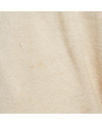 Men's Cream Cotton Paneled Knit Jogger Pants