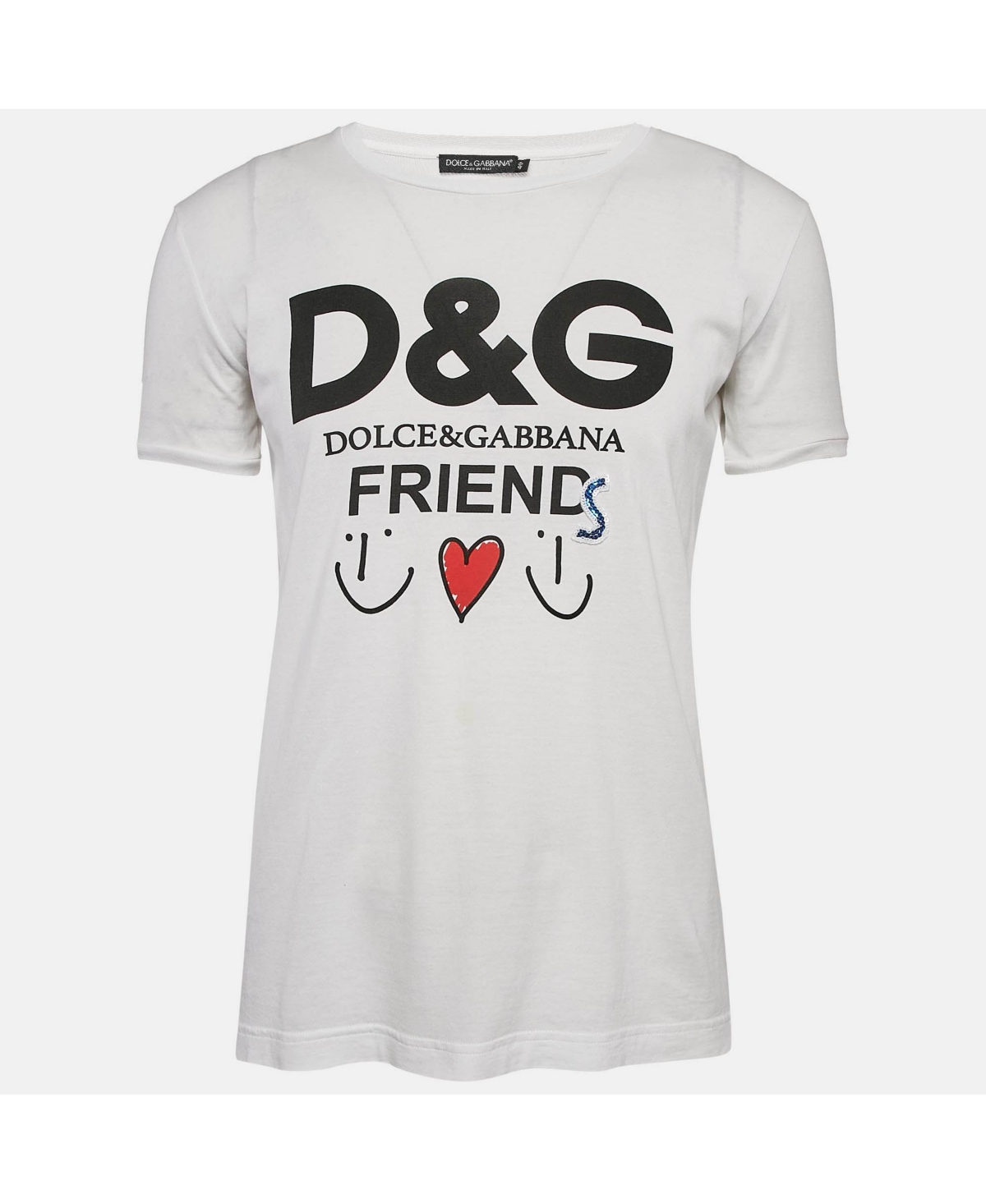 Pre-Owned Dolce & Gabbana Women's Black And Beige Dice Key Printed Silk Short Sleeve Top