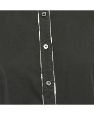 Women's London Black Cotton Button Front Shirt