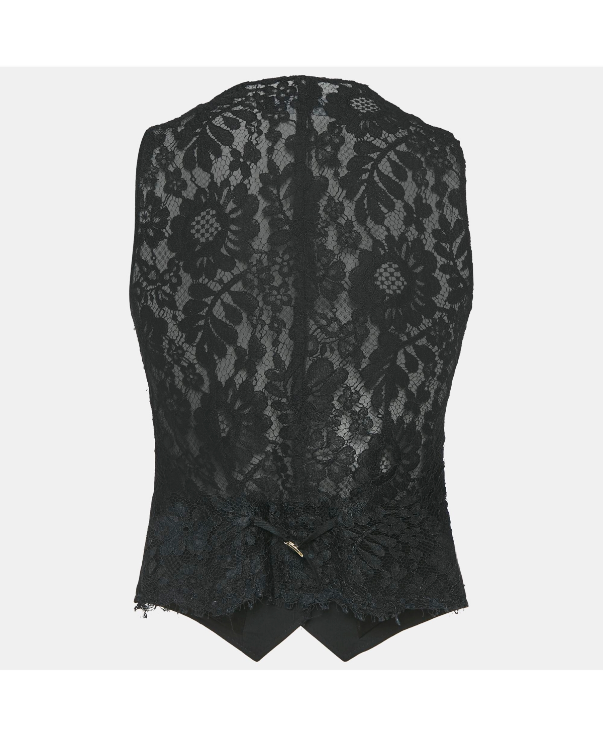 Pre-Owned Dolce & Gabbana Women's Black Lace And Viscose Button Front Vest