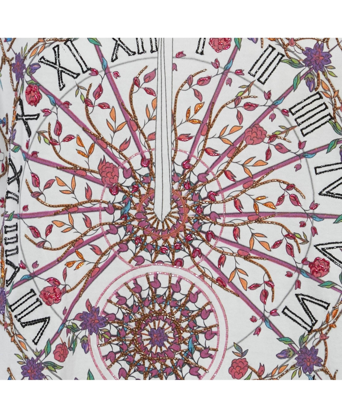 Pre-Owned Givenchy Women's White Floral Print Jersey Beaded T-Shirt