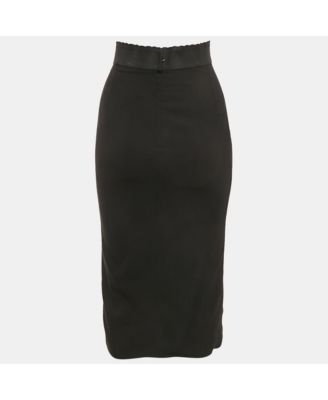Women's Black Crepe Pencil Skirt
