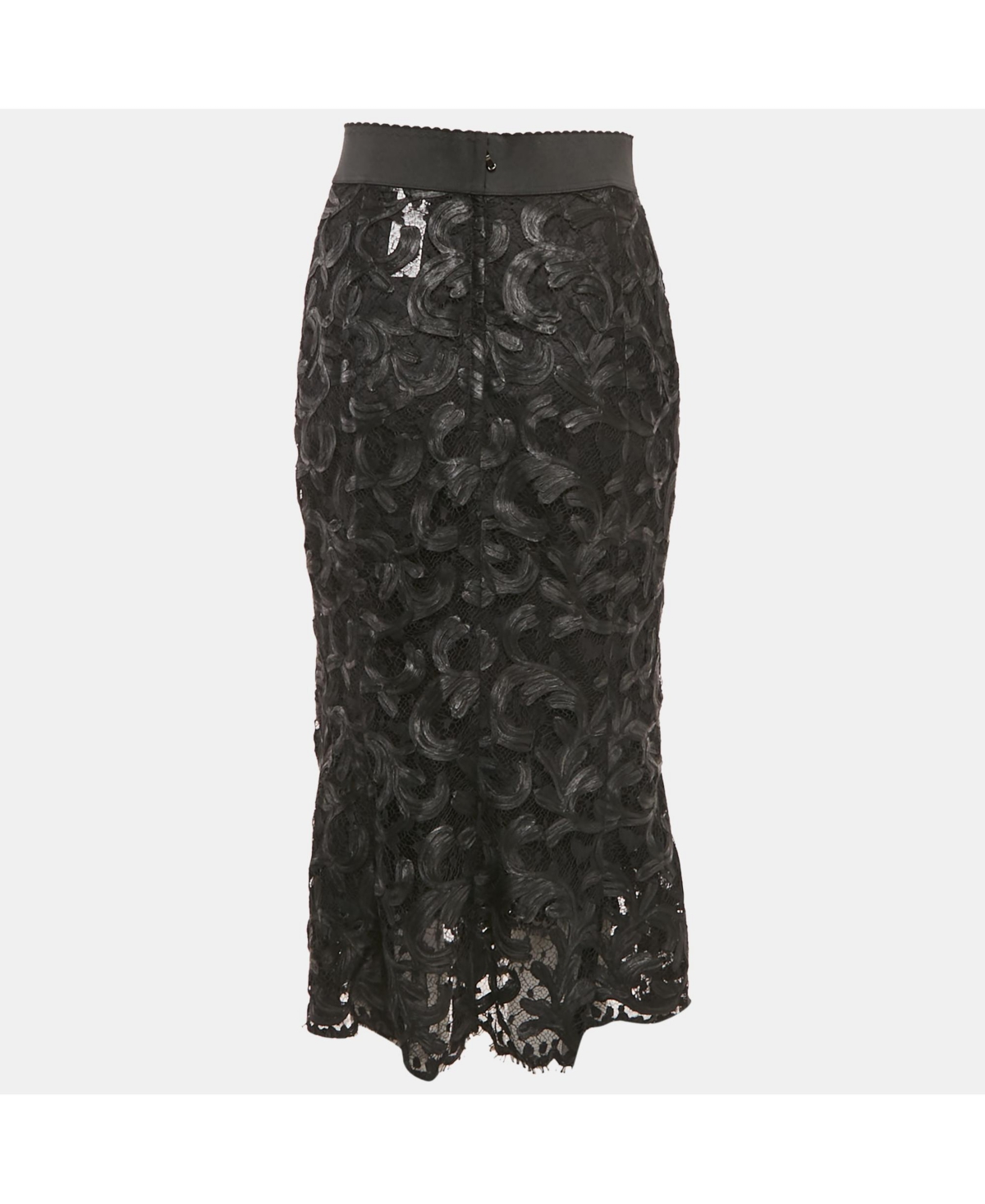 Pre-Owned Dolce & Gabbana Women's Black Lace Midi Skirt