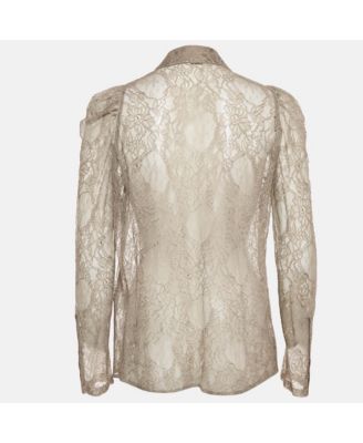 Women's Floral Lace Sheer Shirt