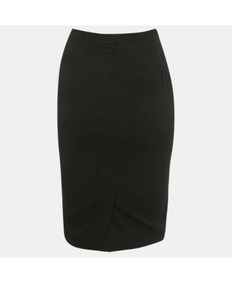 Women's Black Crepe Pencil Skirt