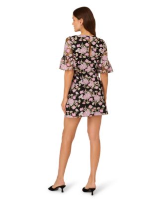 Women's Embroidered A-Line Short Dress