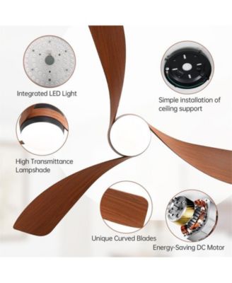 52-inch   3-Blade Flush Mount Ceiling Fan with Led Light and Remote Control