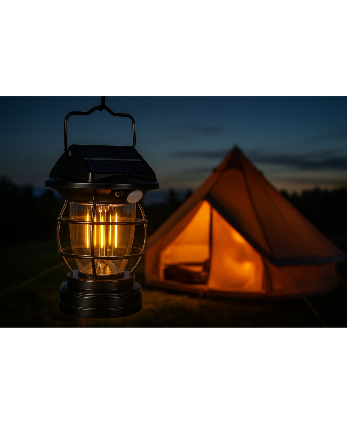 Seamless Outdoors Solar-Powered Lantern Camping (2-Pack)