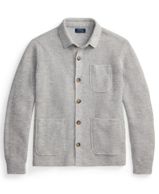Men's Collared Button-Front Cardigan