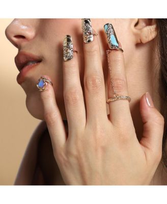 Women's The Jasmine Nail Rings - California Gold (Set Of 4)