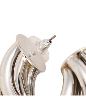 Women's The Chunky-Twist Half-Hoop Earrings - Metallic Silver