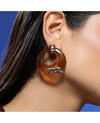 Women's The Circular-Panthera Statement Earrings - California Gold