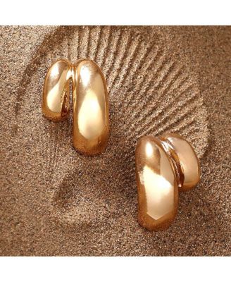 Women's The Chunky-Unbalanced Half-Hoop Earrings - California Gold