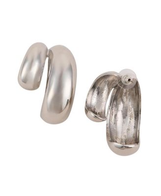 Women's The Chunky-Unbalanced Half-Hoop Earrings - Metallic Silver